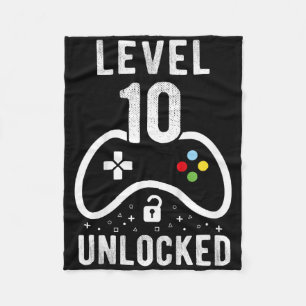 Level 10 Ontgrendeld Videospel 10e Verjaardagscade Fleece Deken