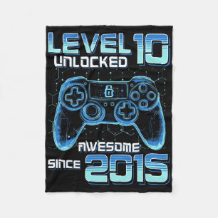 Level 10 Ontgrendeld Videospel Feestje 10e Verjaar Fleece Deken