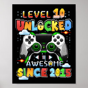 Level 10 Ontgrendeld Videospelletje 10 Jaar Oud 10 Poster