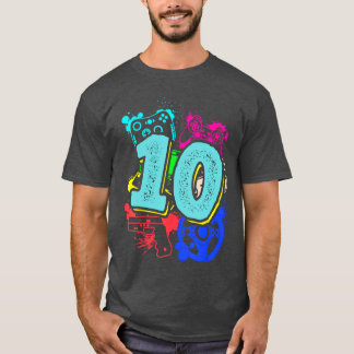 Level 10 Ontgrendelde Gamer 10e Verjaardagscadeaus T-shirt