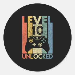 Level 10 Ontluikend Shirt Funny Videospeler 10e Ve Ronde Sticker
