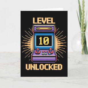 Level 10 Unlock Verjaardagsgamer 10 jaar oude vide Kaart