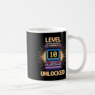 Level 10 Unlock Verjaardagsgamer 10 jaar oude vide Koffiemok