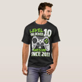 Level 10 Unlocked Awesome 2011 Video Game 10th Bir T-shirt (Voorkant volledig)