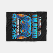 Level 10 Unlocked Awesome Since 2016 10th Birthday Fleece Deken (Voorkant (Horizontaal))