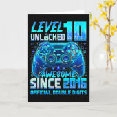 Level 10 Unlocked Awesome Since 2016 10th Birthday Kaart (Gele Bloem)