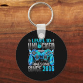 Level 10 Unlocked Awesome Since 2016 10th Birthday Sleutelhanger (Voorkant)