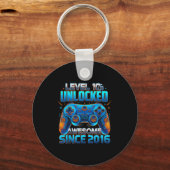 Level 10 Unlocked Awesome Since 2016 10th Birthday Sleutelhanger (Voorkant)