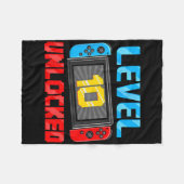 Level 10 Unlocked Gamer 10th Birthday Gift Video G Fleece Deken (Voorkant (Horizontaal))