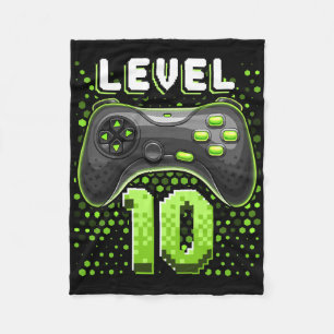 Level 10 videospelcontroller 10e verjaardag gamer fleece deken