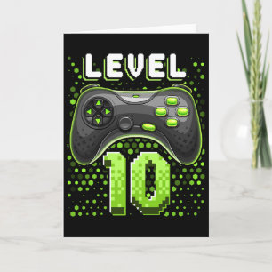 Level 10 Videospelcontroller 10e verjaardag Gamer Kaart