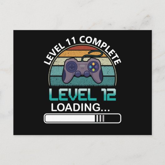 Level 11 Compleet Level 12 | Verjaardag Videospel Briefkaart (Voorkant)
