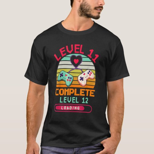 Level 11 Complete Video Games  11th Wedding Annive T-shirt (Voorkant)