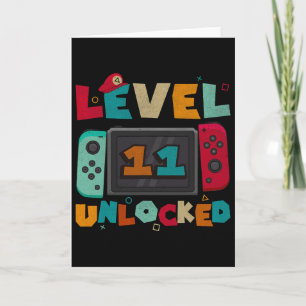 Level 11 Ontgrendeld Gamen Verjaardag Jongens 11e Kaart