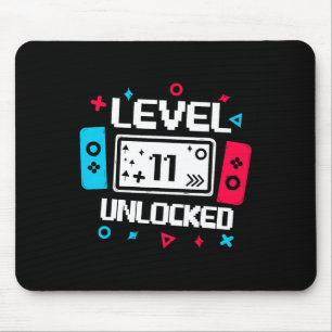 Level 11 Ontgrendeld Gamer 11e Verjaardagscadeau V Muismat