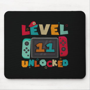 Level 11 Ontgrendeld Gaming Verjaardag Jongens 11e Muismat