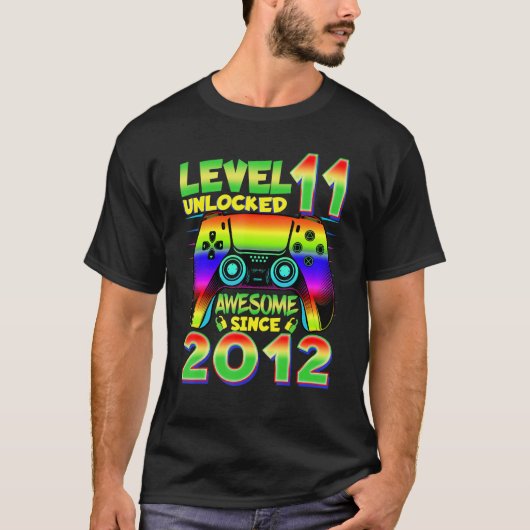 Level 11 Ontgrendeld Geweldig Sinds 2012 Gaming 11 T-shirt (Voorkant)
