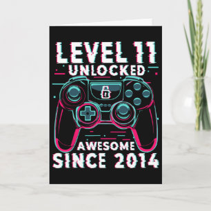 Level 11 Ontgrendeld Videospel 11e Verjaardag Game Kaart