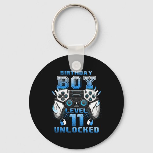 Level 11 Unlocked Video Gamer 11th Birthday Boys Sleutelhanger (Voorkant)
