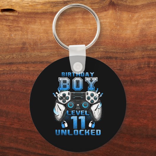 Level 11 Unlocked Video Gamer 11th Birthday Boys Sleutelhanger (Voorkant)