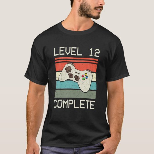 Level 12 Complete videogamer - 12e bruiloft animat T-shirt (Voorkant)
