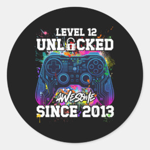 Level 12 Ontgrendeld Geweldig Sinds 2013 12e Verja Ronde Sticker