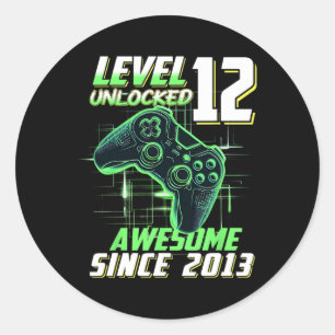 Level 12 Ontgrendeld Geweldig Sinds 2013 12e Verja Ronde Sticker