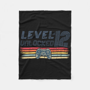 Level 12 Ontgrendeld Videospel 12e Verjaardag Game Fleece Deken