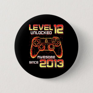 Level 12 Ontgrendeld Videospel Feest 12e Verjaarda Ronde Button 5,7 Cm