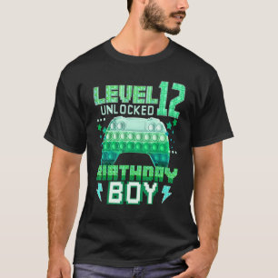 Level 12 Unlocked Birthday Boy Pop It Gamepad Game T-shirt