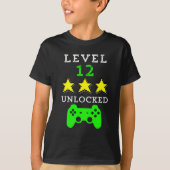 Level 12 Unlocked shirt videogame verjaard boy (Voorkant)
