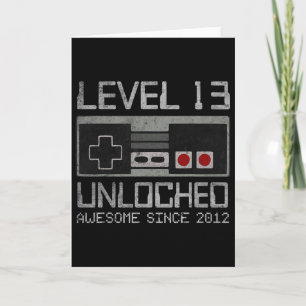 Level 13 Ontgrendeld 13e Verjaardag 13 Jaar Oude V Kaart