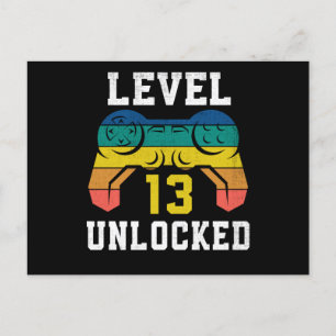 Level 13 Ontgrendeld, 13e Verjaardag Gamer Van Str Briefkaart