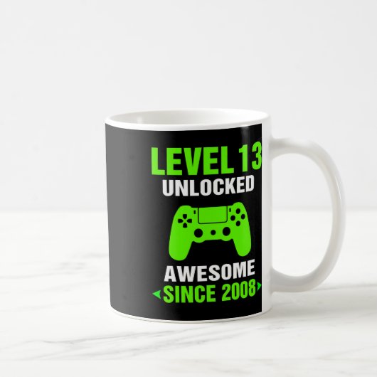 Level 13 Ontgrendeld Geweldig 2008 Videospel 13e V Koffiemok (Rechts)