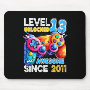 Level 13 ontgrendeld videospel 13e verjaardag muismat