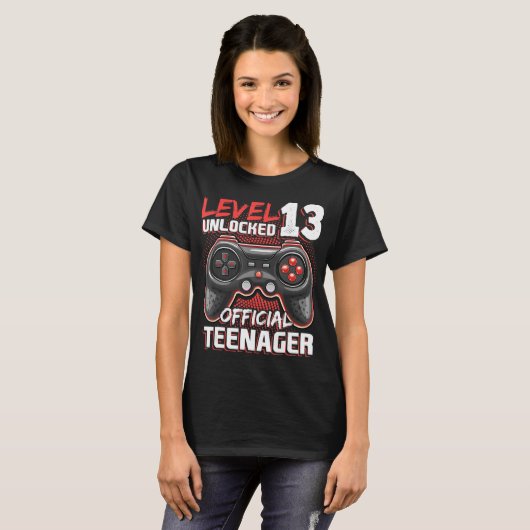 Level 13 Unlocked Official Teenager Video Game 13t T-shirt (Voorkant volledig)