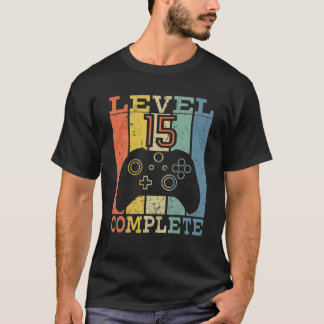 Level 15 Complete videogamer 15e verjaardag Cadeau T-shirt