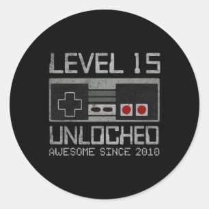 Level 15 Ontgrendeld 15e Verjaardag 15 Jaar Oude V Ronde Sticker