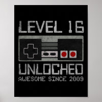 Level 16 Ontgrendeld 16e Verjaardag 16 Jaar Oude V