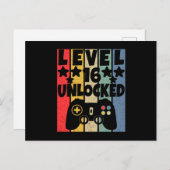 Level 16 Ontgrendeld Briefkaart (Voorkant / Achterkant)