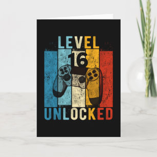 Level 16 Ontgrendeld Videogamer 16 Jaar 16e Verjaa Kaart