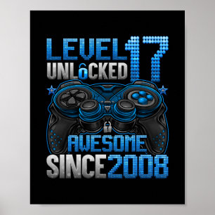 Level 17 Ontgrendeld 17 Jaar Oude Cadeaus Jongens Poster