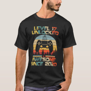 Level 17 Ontgrendeld 17Jr Verjaardag Gamer 17e 17 T-shirt