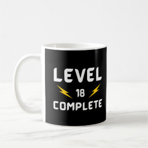 level 18 complete, grappige gamer 18th Birthday Koffiemok
