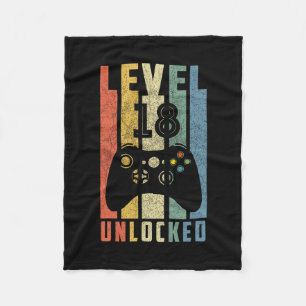 Level 18 Ontgrendeld 18e Videogamer Verjaardag Jon Fleece Deken