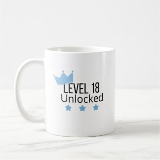 Level 18 Ontgrendeld Blauwe Verjaardagsmok Koffiemok