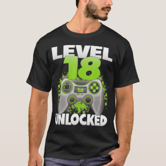 Level 18 Unlocked Video Gaming 18th Birthday T-shirt