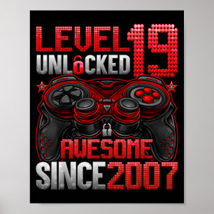 Level 19 Ontgrendeld 19 Jaar Oude Jongens 19e Verj Poster