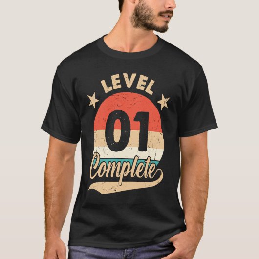 Level 1 Complete 1st Wedding Anniversary for Him T-shirt (Voorkant)