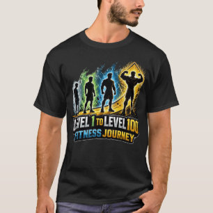 Level 1 naar Level 100 Fitness Reis: RPG Gym Prog T-shirt